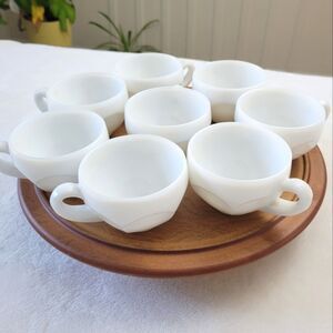 VINTAGE ✨️ Milk Glass Punch Tea Cups (8)